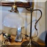 D25. Lamp with glass shade. 